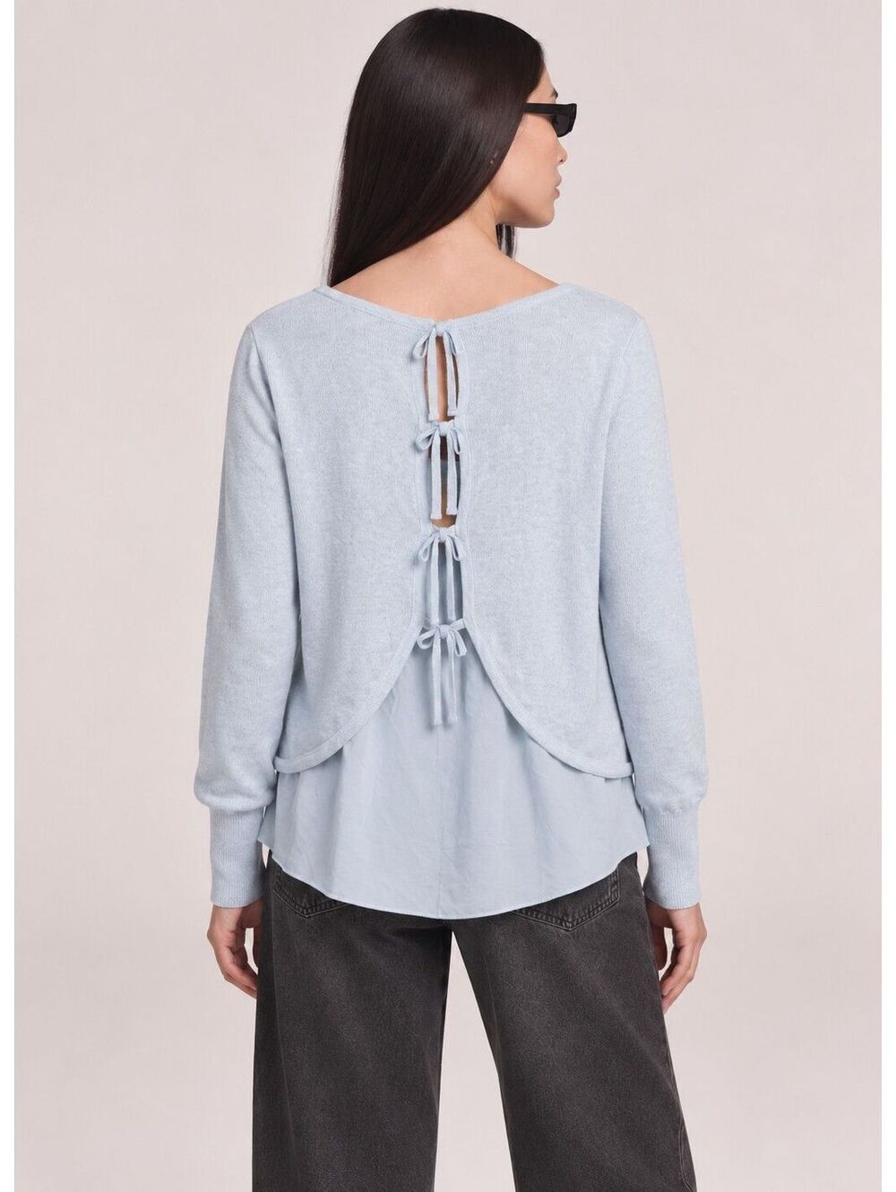 Mint Velvet Wool Blend Layered Tie Back Sweater Women Size UK 18 Size XL